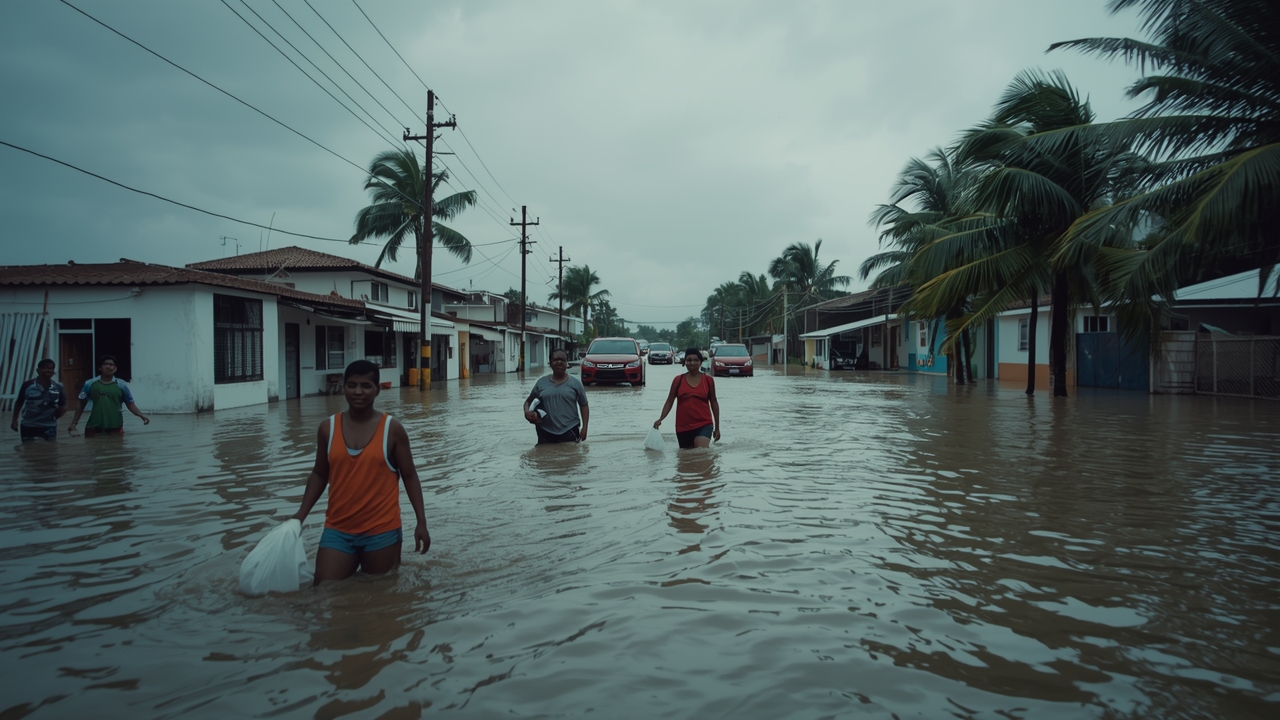 Floodwaters rise in Puerto Rico neighborhood