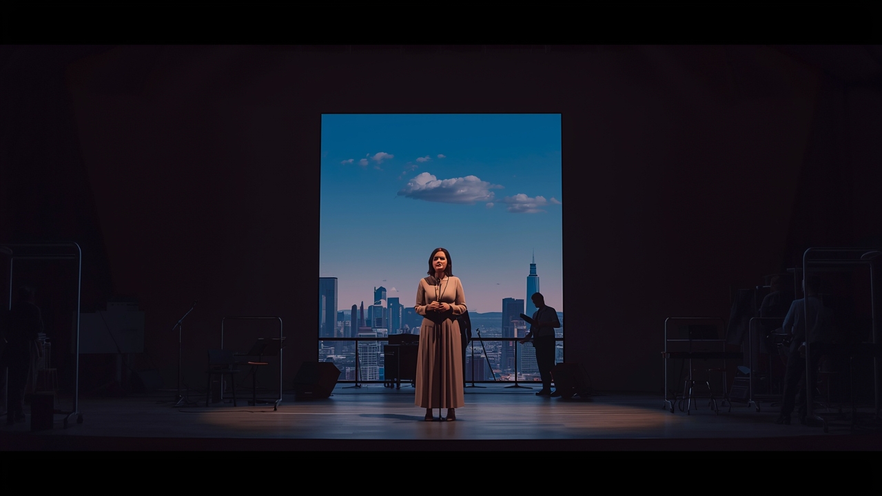 Singer prepares for concert at music hall