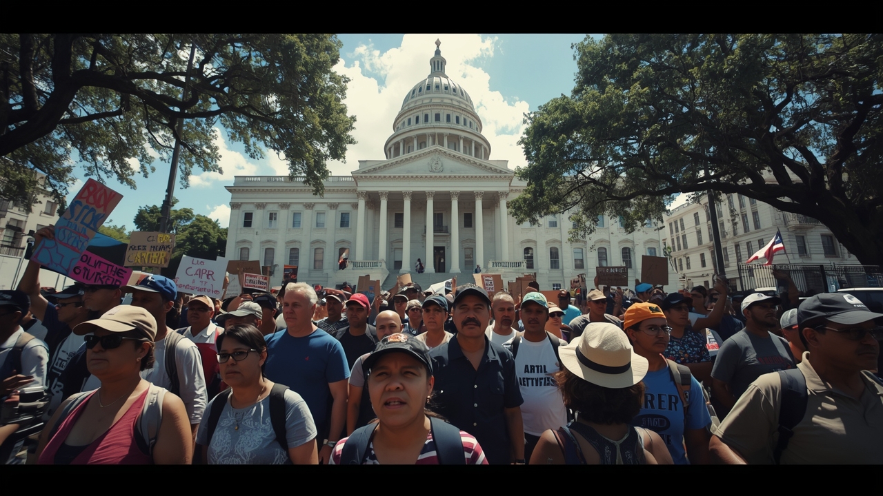 Protesters rally against permit reform outside Capitol