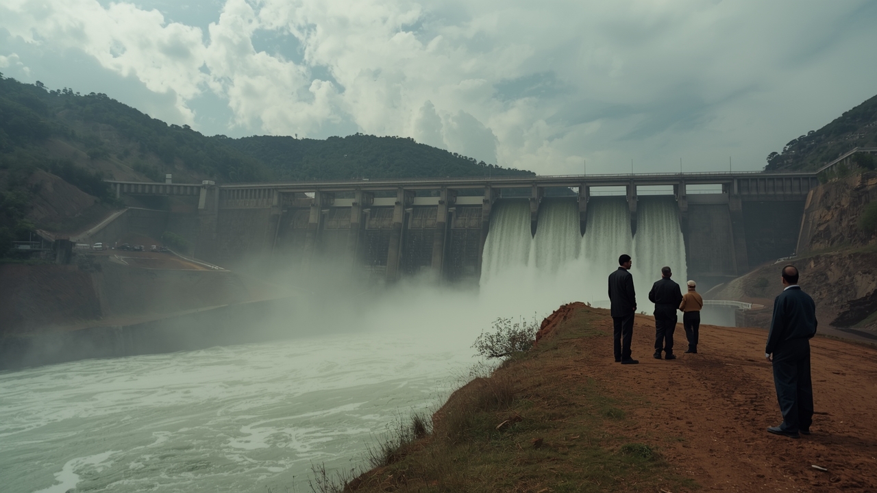 Controlled water release at Carraízo reservoir