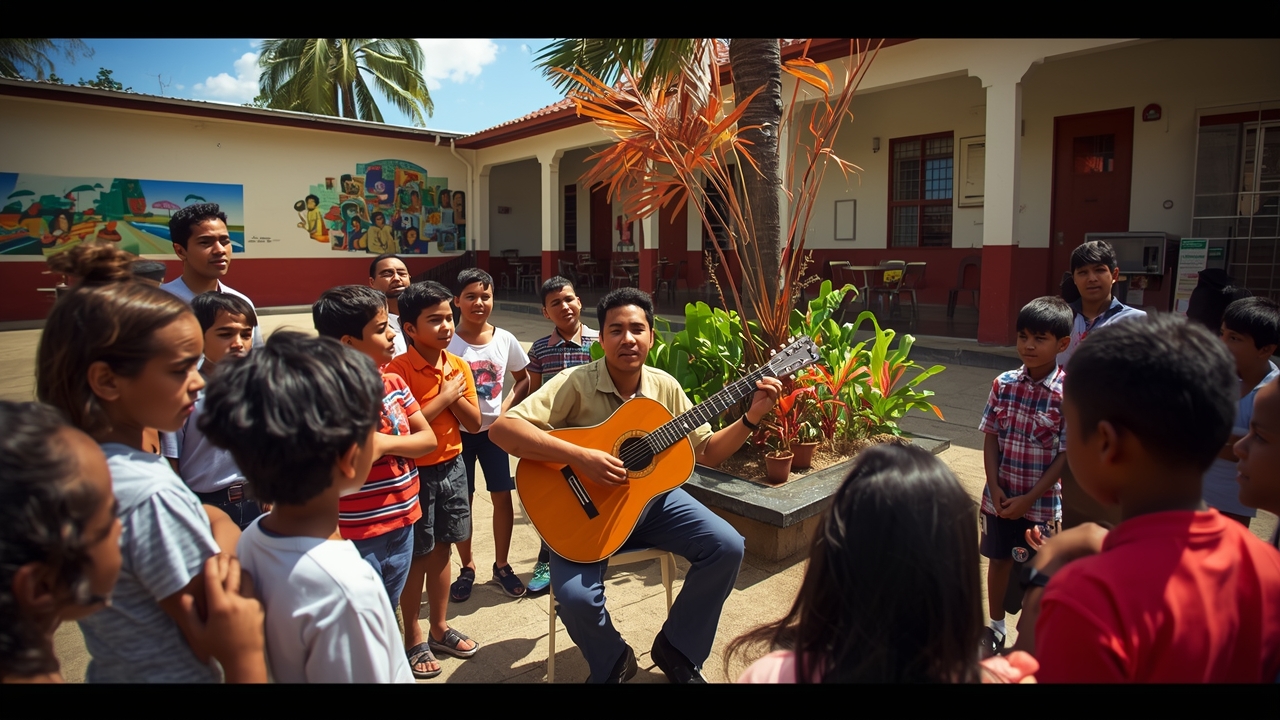 Guitarist brings traditional instrument to schools